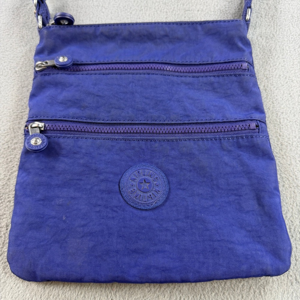 Kipling Keiko Small Crossbody Bag Blue Crinkle Nylon Messenger Travel Purse